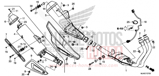EXHAUST MUFFLER CBR500RAJ de 2018